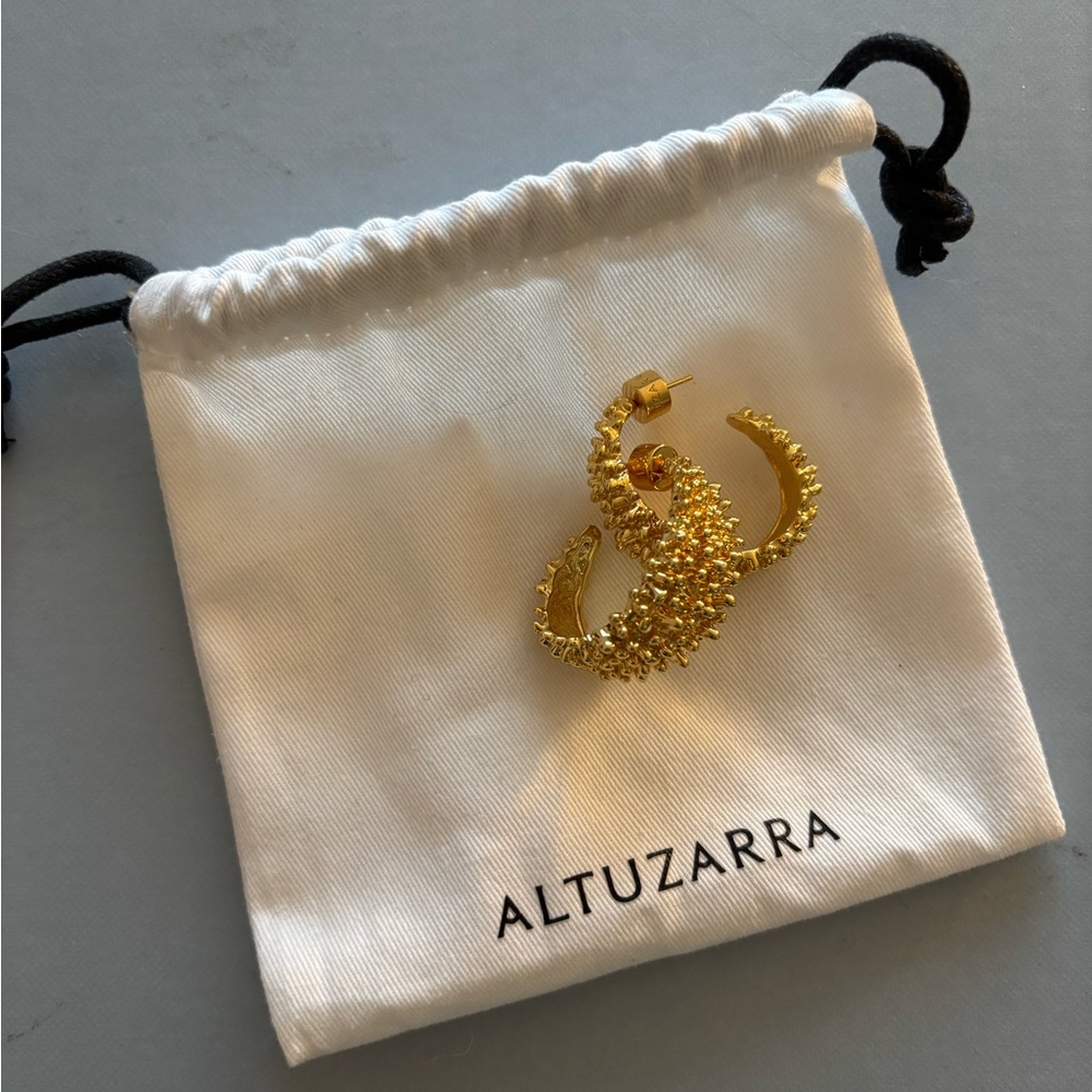 Altuzarra Radiant Gold Textured Hoop Earrings